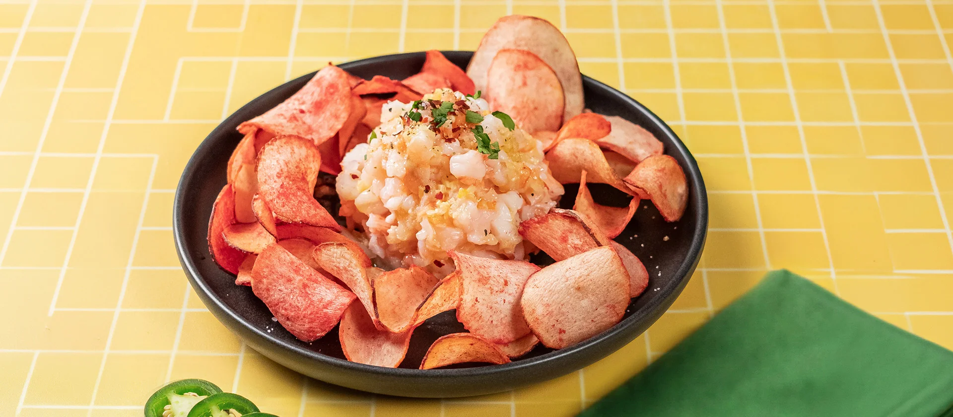 Tartar de Camarón con Mantequilla de Ajo