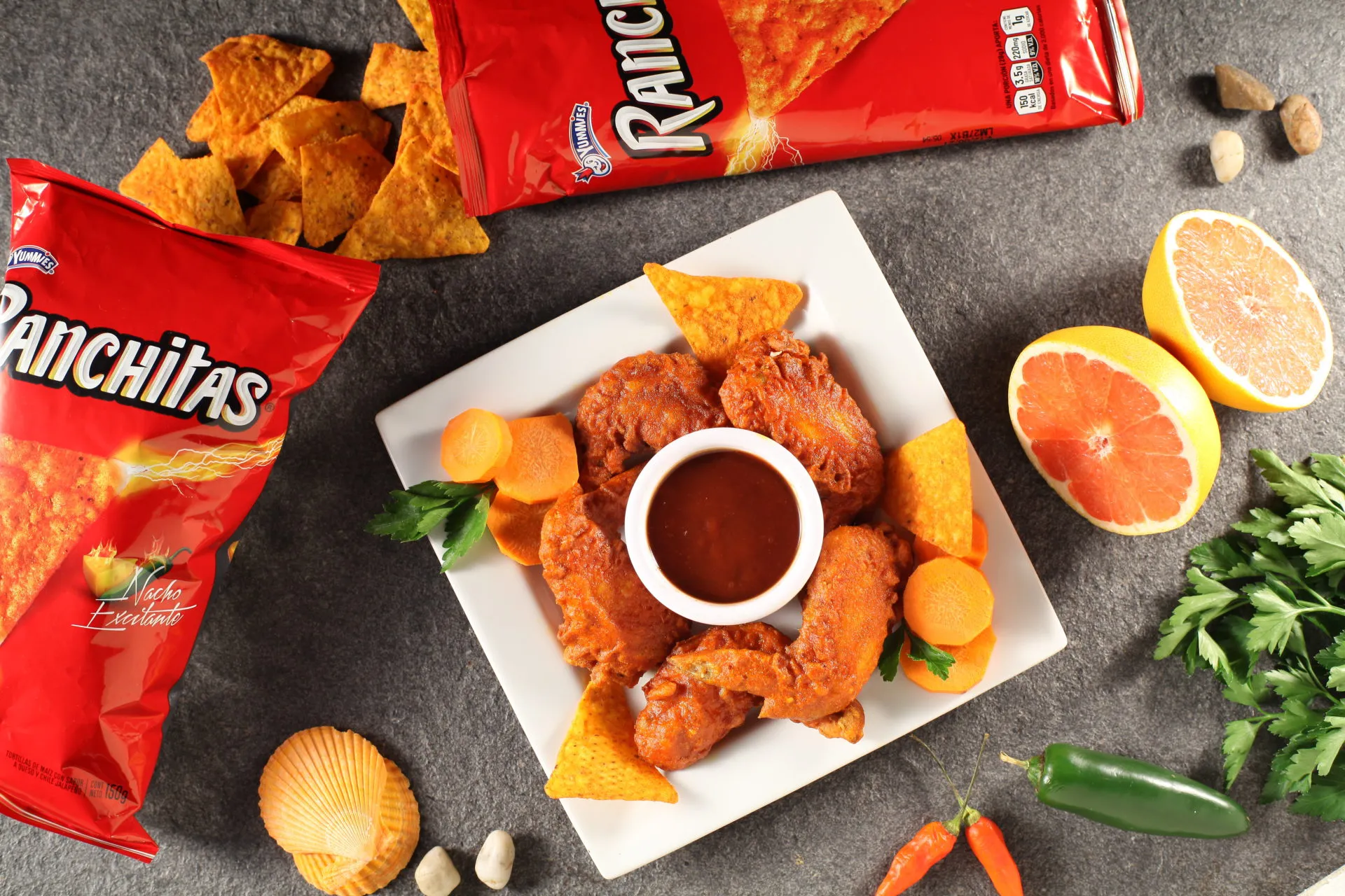 Crispy Chicken Wings with Ranchitas