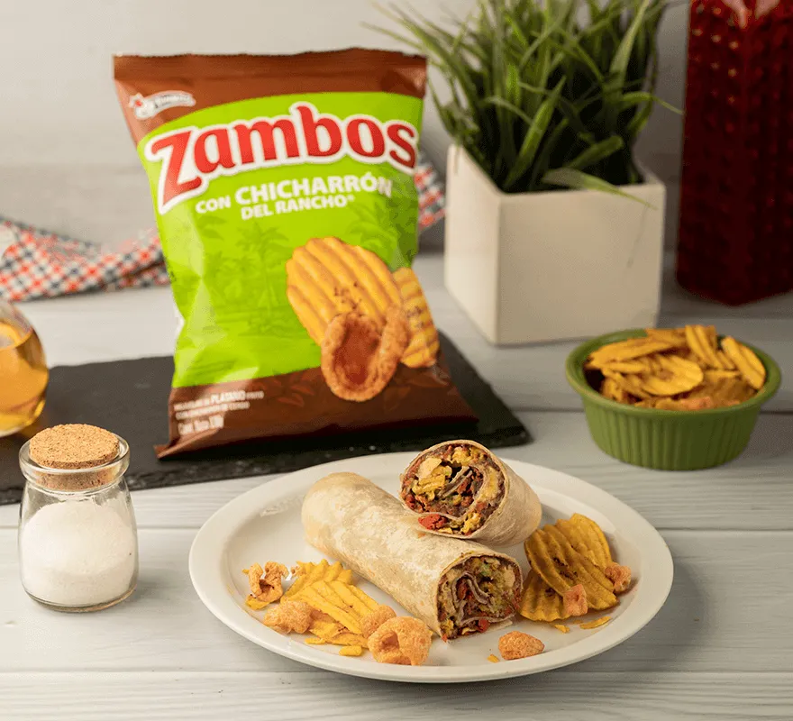 Zambos Burrito with Del Rancho Chicharrón