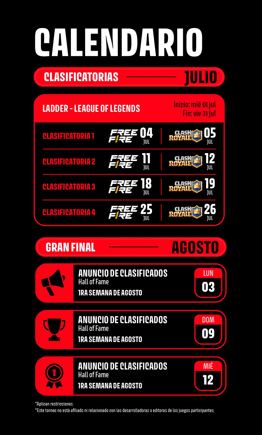 Calendario de Torneos