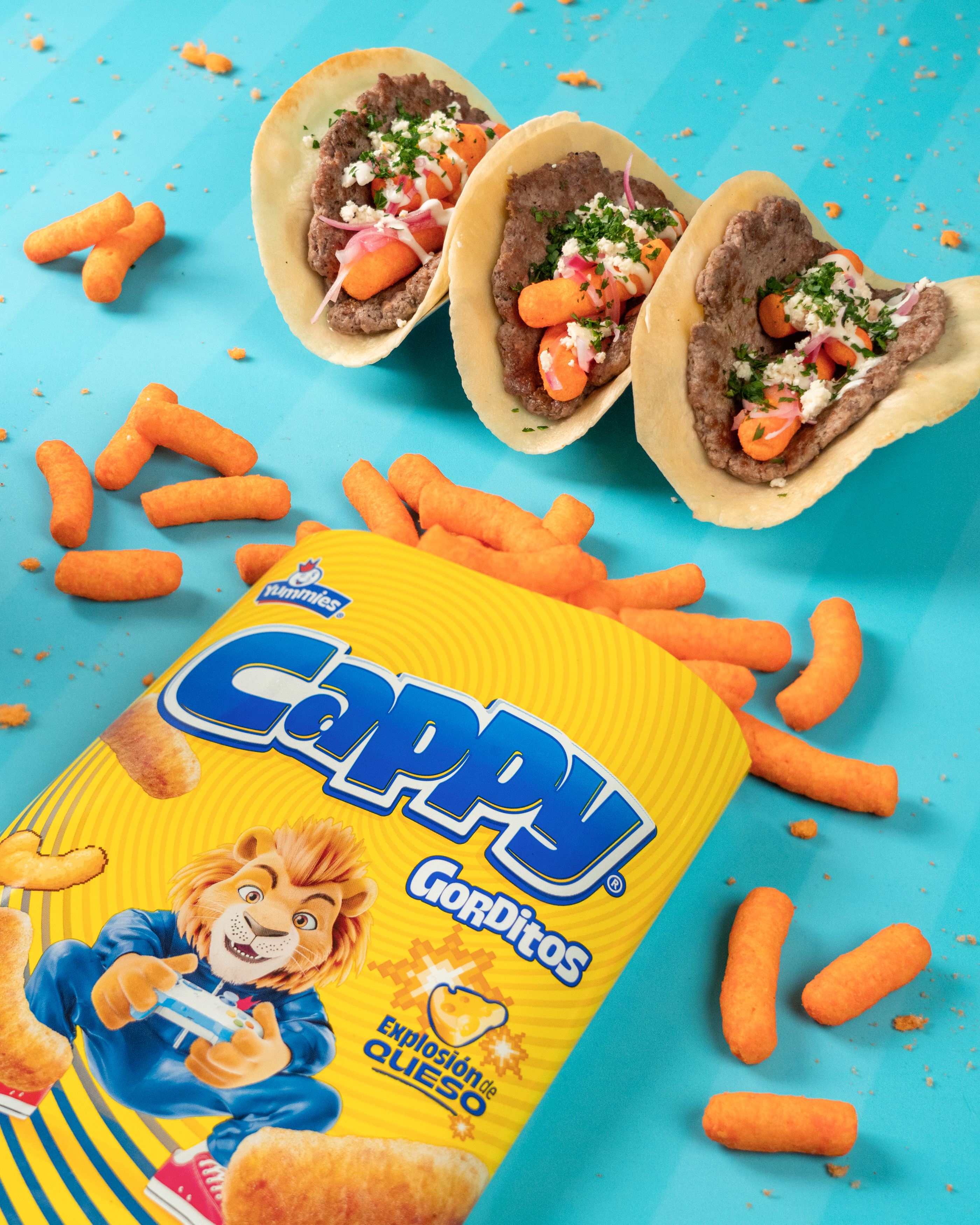 Cappy Gorditos Queso Smashed Burger Tacos