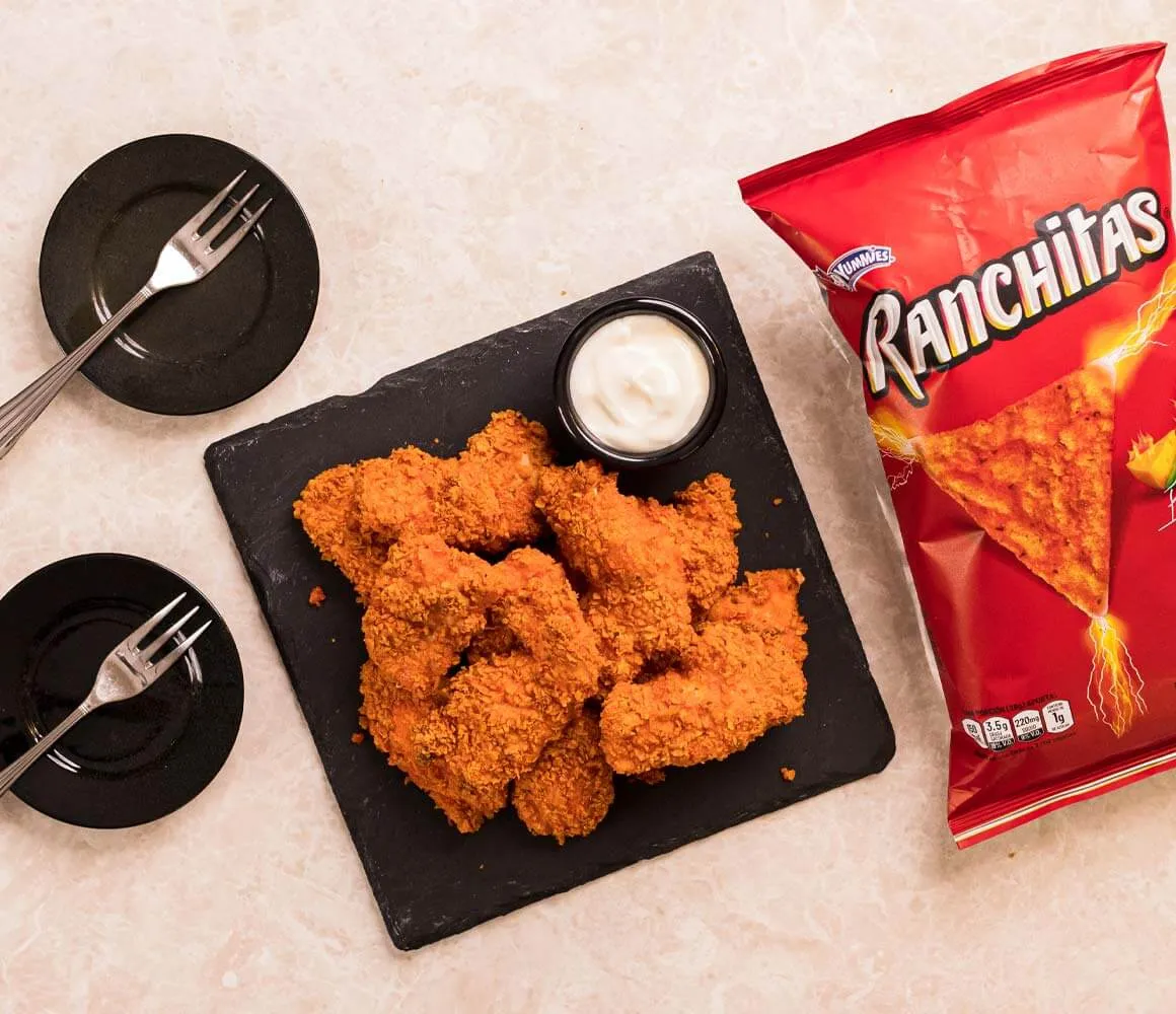 Chicken Fingers with Ranchitas Nacho Exciting