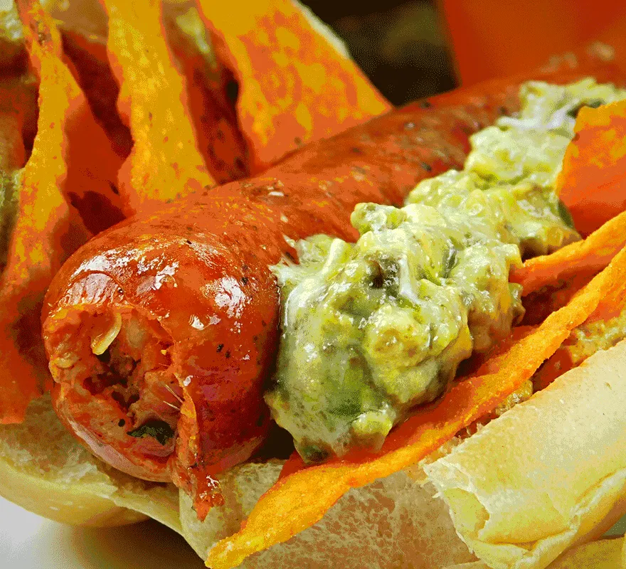 Choripan with Ranchitas Nacho Cheese