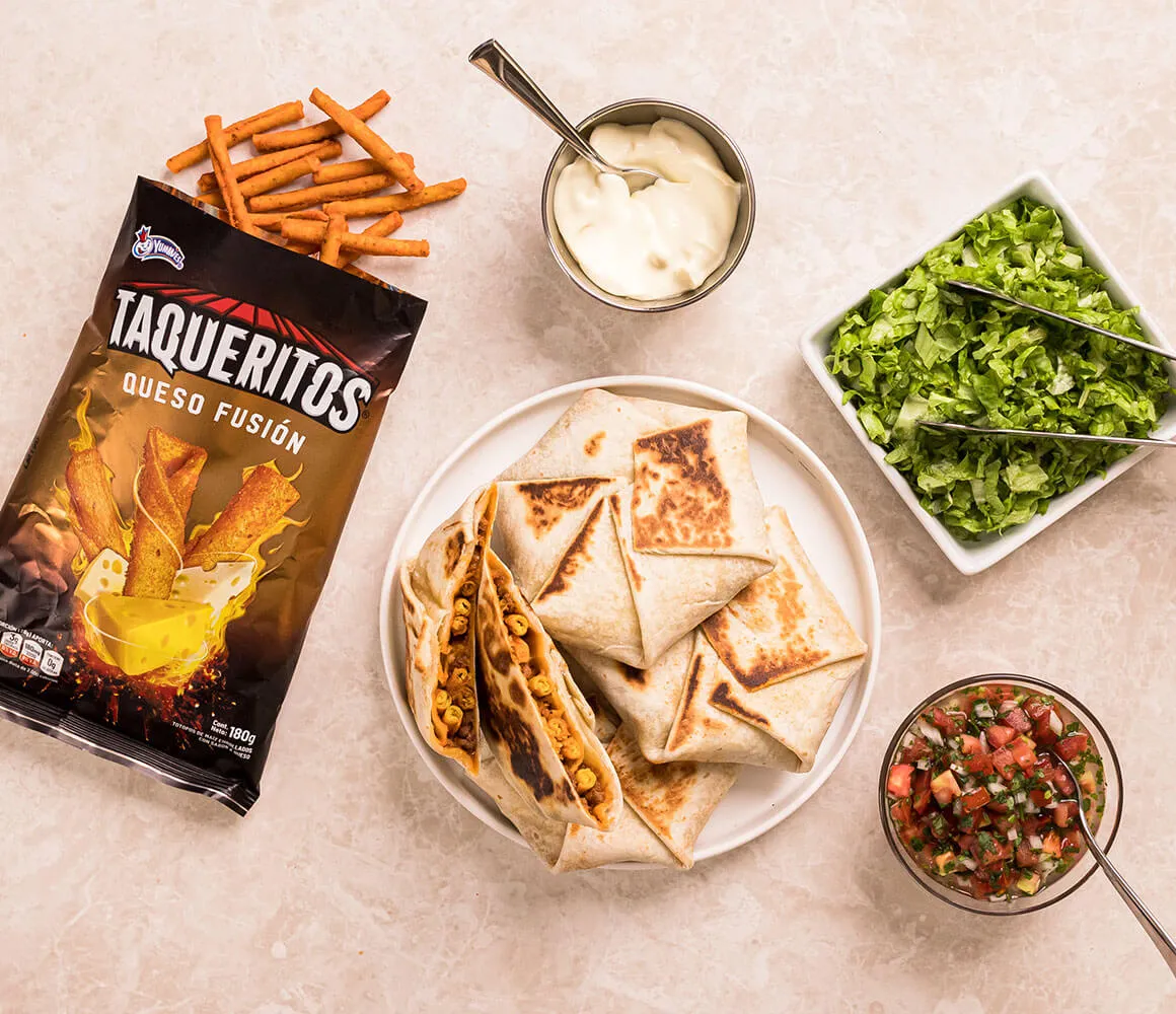 Crunchy Folded Tortillas with Taqueritos Cheese Fusion