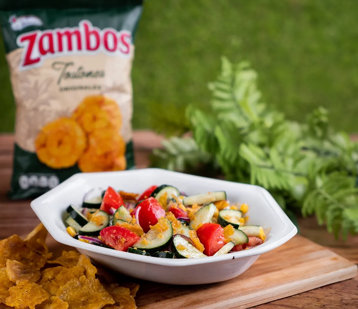 Colorful Salad with Zambos Tostones