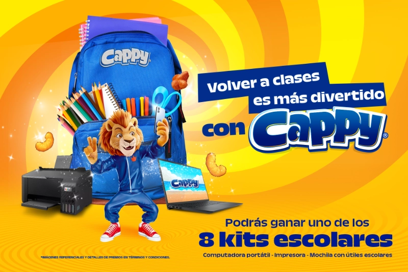 Volver a clases es más divertido con Cappy, podrás ganar uno de los 8 kits escolares