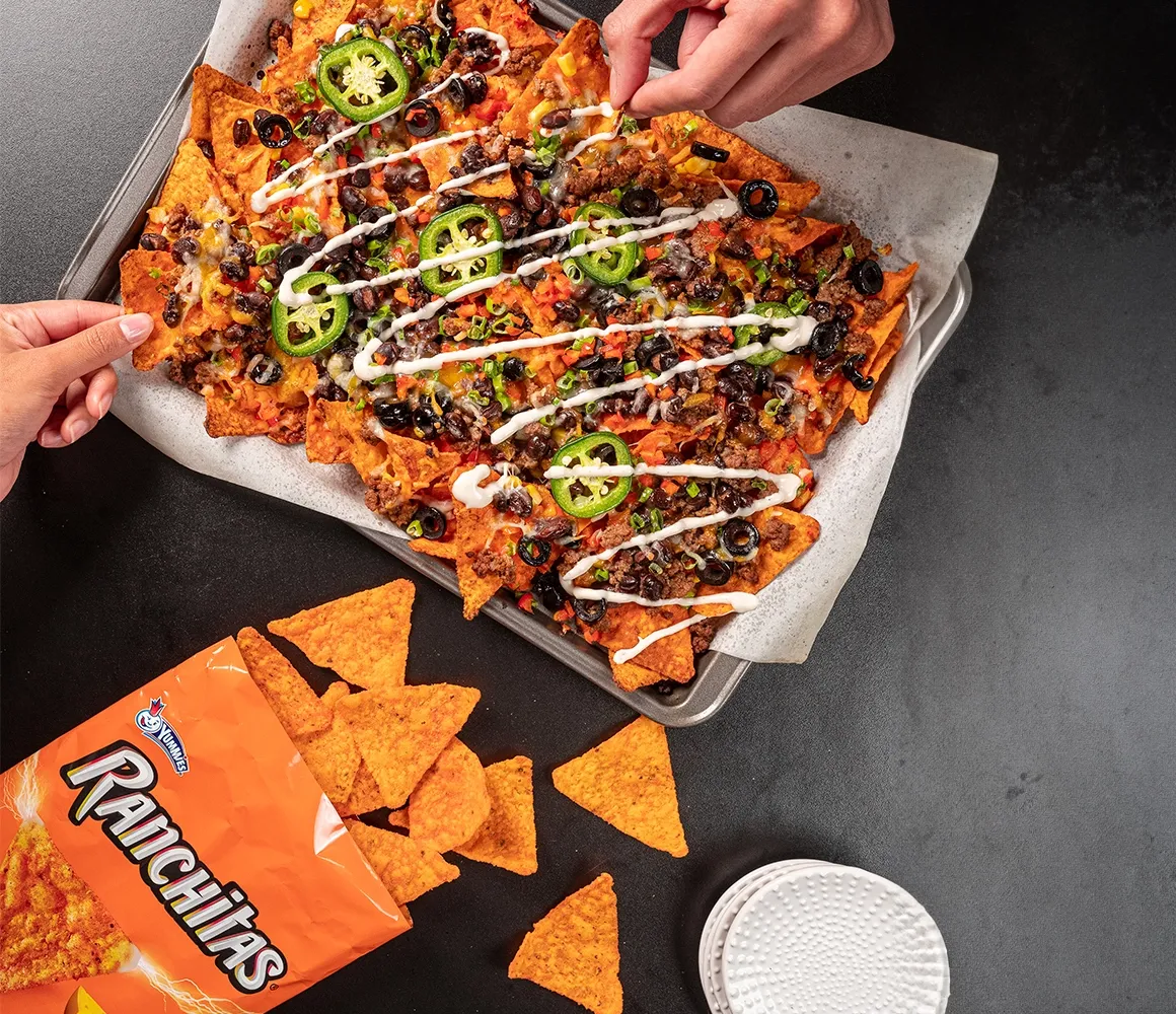 Baked Nachos with Ranchitas Nacho Queso
