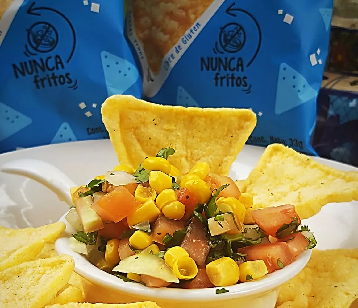 Corn Pico de Gallo with Yummi Pops Nacho White Cheese