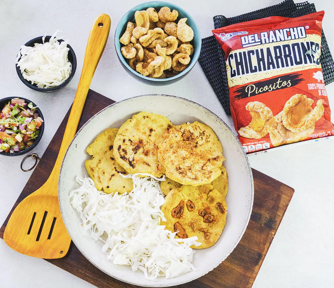 Pupusas with Chicharrón