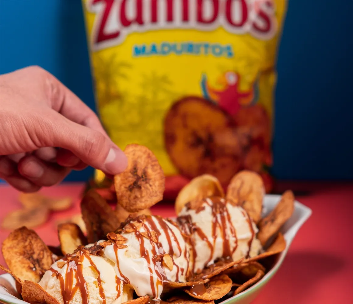 Zambos Maduritos with Ice Cream