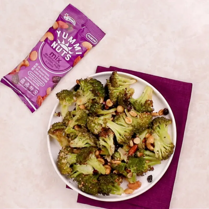Roasted Broccoli with Yummi Nuts Mix of Seeds