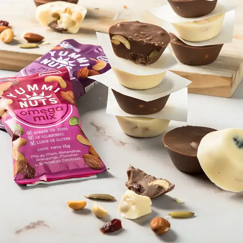 Nutty Chocolate Cups with Yummi Nuts Omega Mix