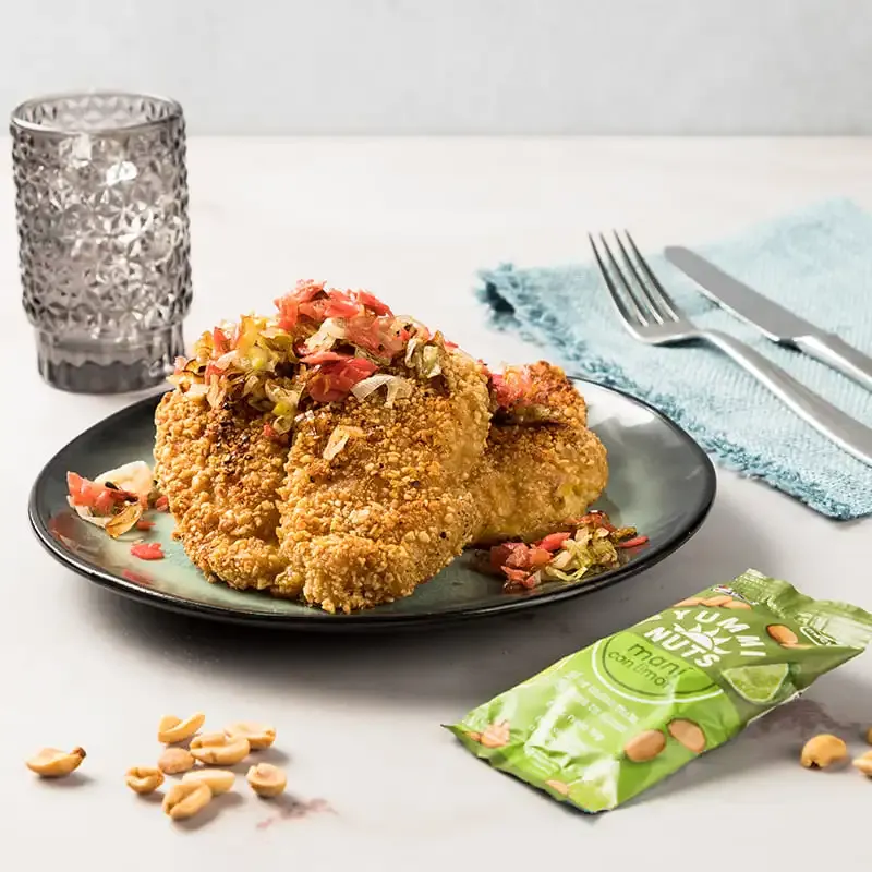 Tilapia with Peanut Crust with Yummi Nuts Peanut with Lemon