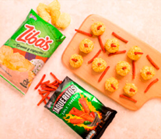  Mini Cheese Balls Covered in Zibas with Taqueritos